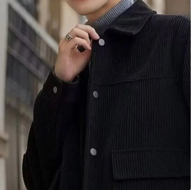 Men's Casual Short Style Striped Jacket