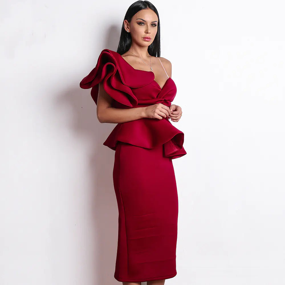 Elegant off-shoulder puffy evening dress for women