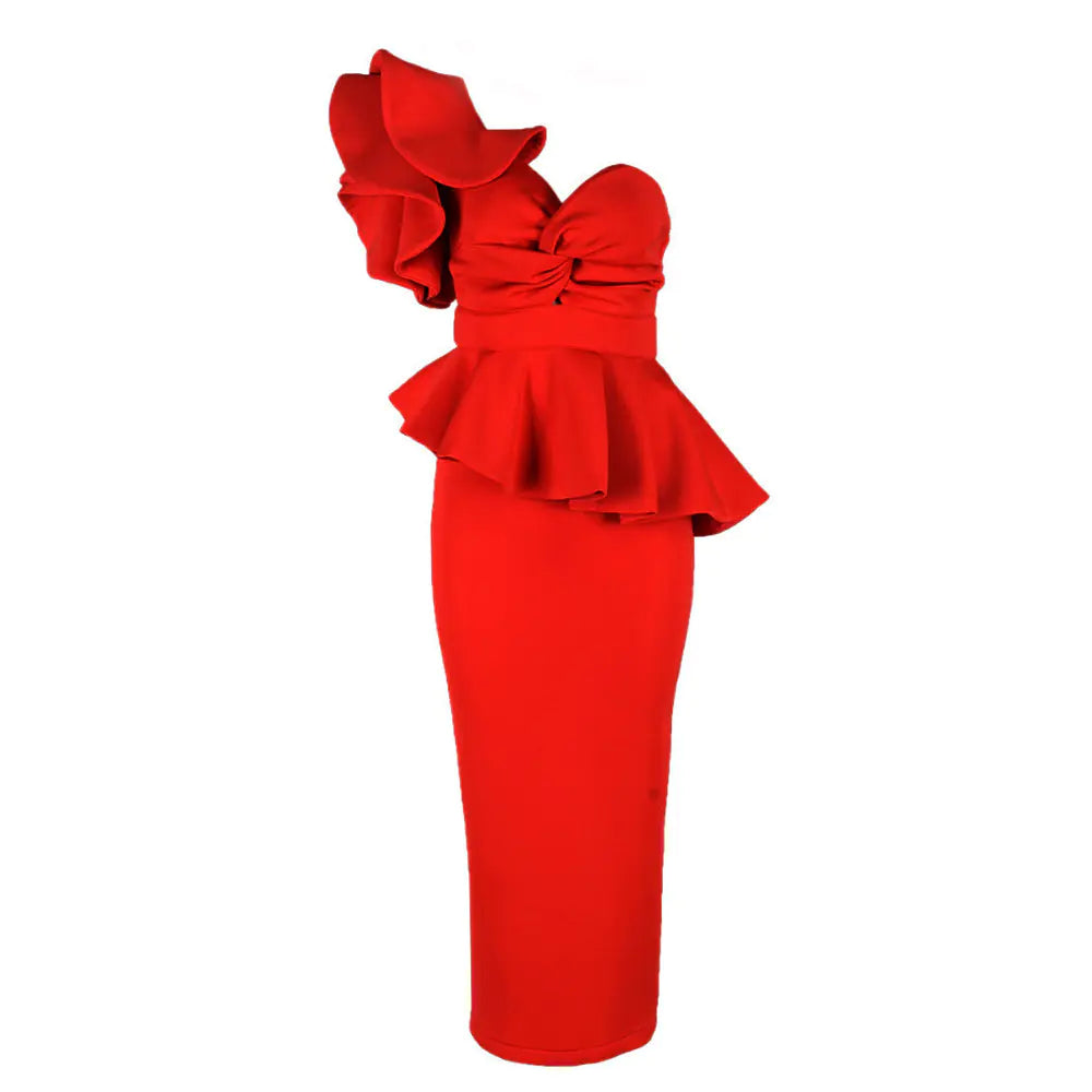 Elegant off-shoulder puffy evening dress for women